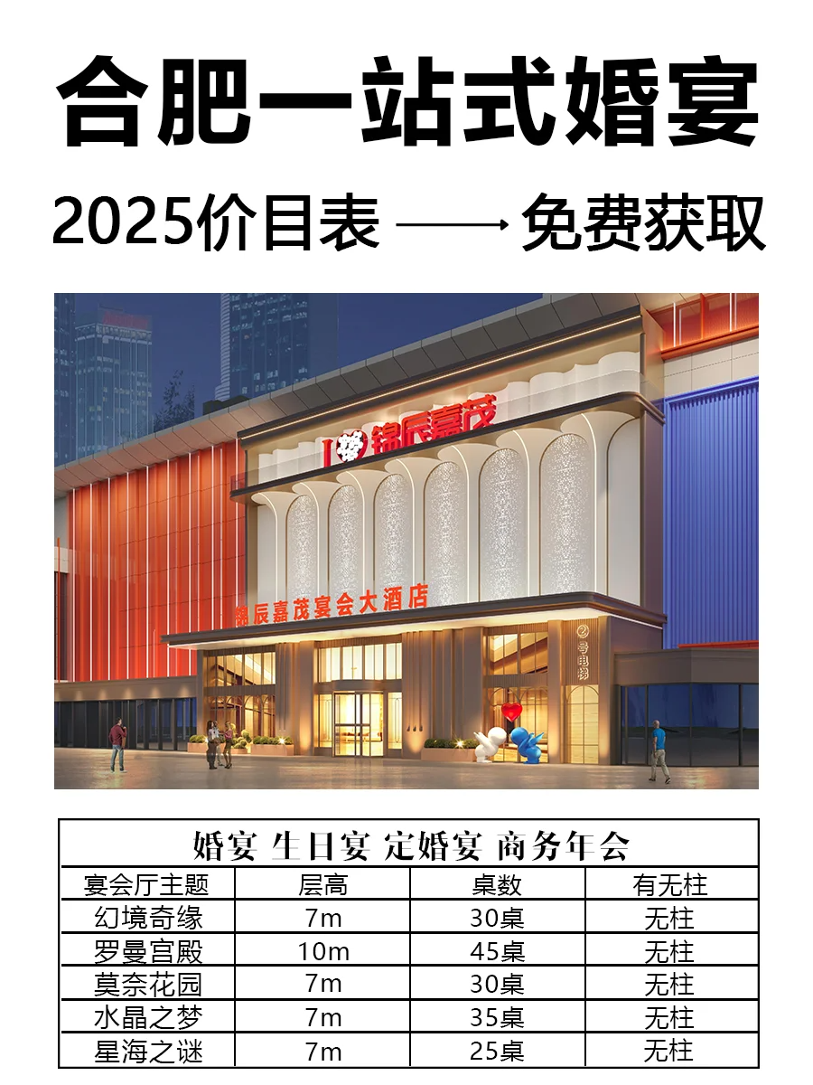 8500平5個廳！合肥綜合性宴會酒店【錦辰嘉茂】